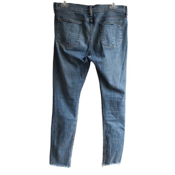 Rag & Bone Distressed Skinny Jeans Midland Raw Frayed Hem Destroyed Denim 30 - Picture 5 of 16